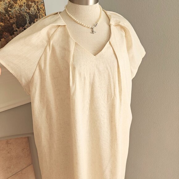 NWT Oversized Linen Blend Maxi Dress - Picture 4 of 8